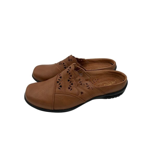 Womens 8.5 Brown Slip-On Mules With Cutout Design - Picture 5 of 8